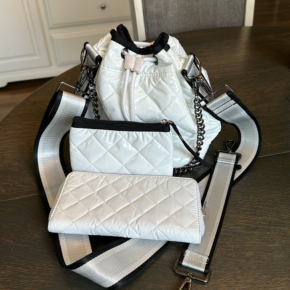 Haute Shore Puffer Bucket Crossbody with Wallet and Pouch